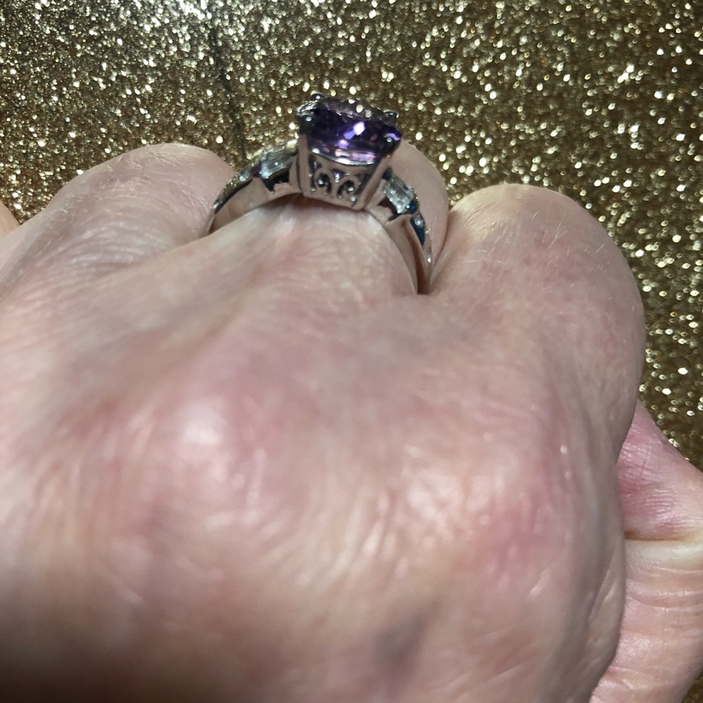 HOT SALE!!!!  RING AMETHYST & CZ 925 NWOT - Picture 4 of 4